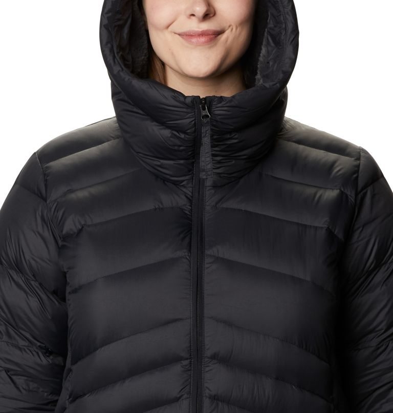 Women's Columbia Autumn Park Hooded Down Jackets Black | Plus Size CA-K04L1